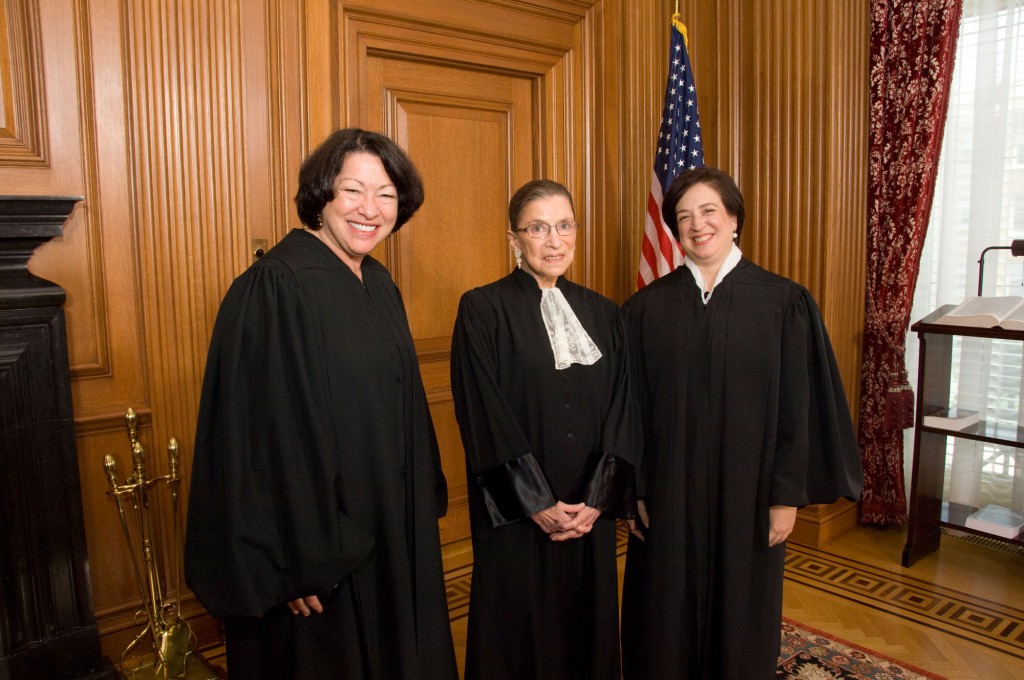 Supreme Court Justices Sotomayor, Ginsburg and Kagan