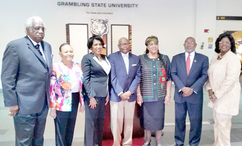E’VONNE GIPSON/The Gramblinite Title III external evaluators pictured with Grambling State University President Willie Larkin and Beverly Hill-Hercules, program director.