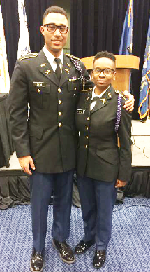 Courtesy photo Courtney Heard, with incoming 17th Regiment Commander Todd Dixon, on March 12.