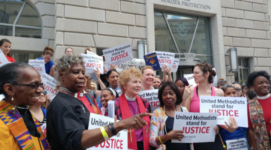 Religious demonstrators protest Trump detainment policy